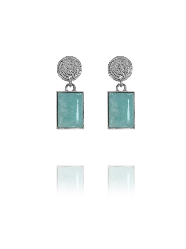 coins amalia large earrings amazonite silver