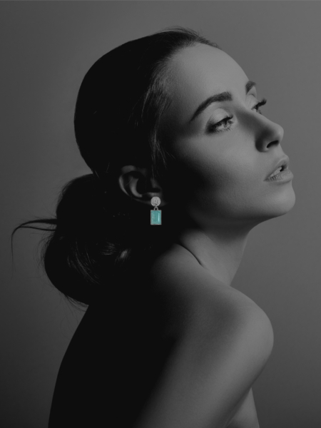 Coins Amalia Amazonite Large Earrings