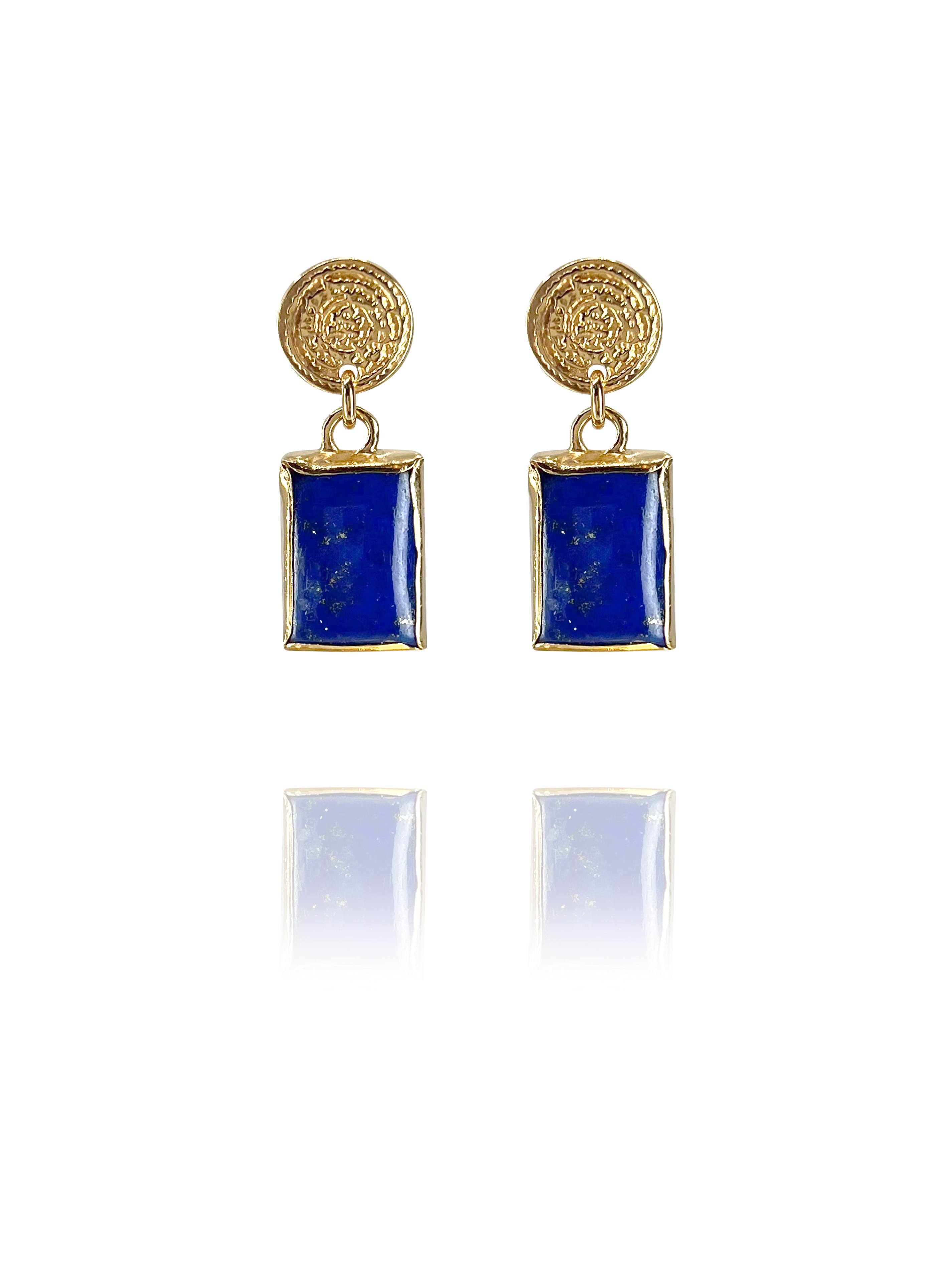 coins amalia large earrings lapis vermeil