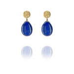 Coin Lapis drops earrings vermeil