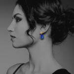 Coin Lapis drops earrings vermeil