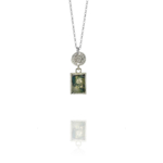 Coins Amalia necklace silver Moss Agate