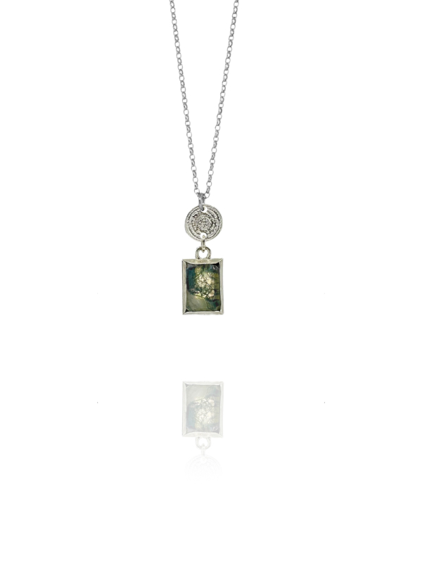 Coins Amalia Moss Agate Large Necklace