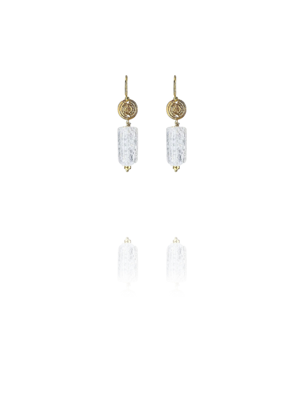 Crystal Coin earrings vermeil