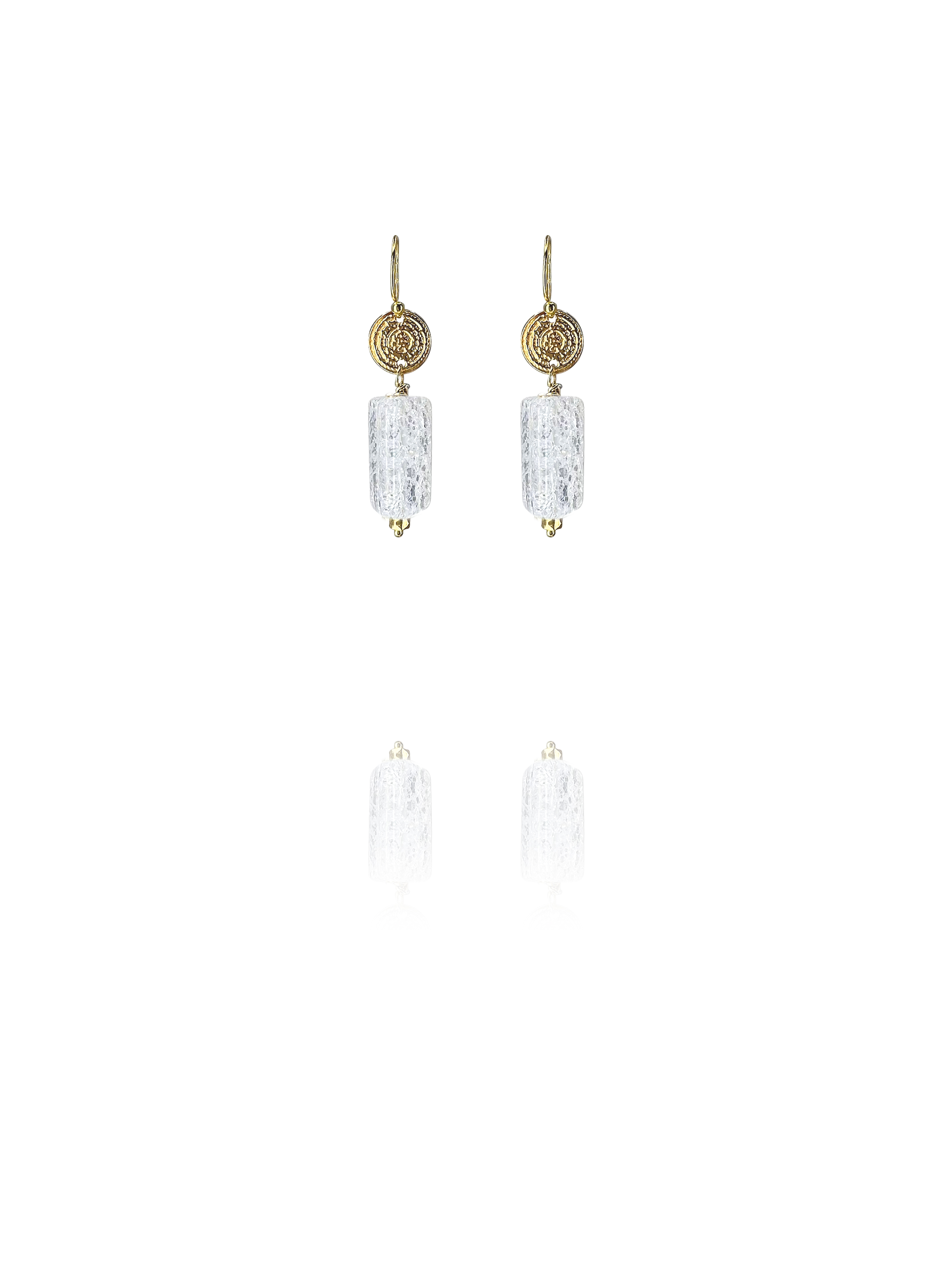 Crystal Coin earrings vermeil