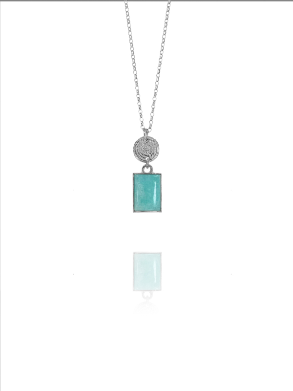coins amalia large necklace amazonite silver