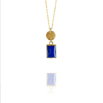 coins amalia large necklace lapis vermeil