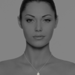 Hope necklace silver faceted grey quartz black spinel