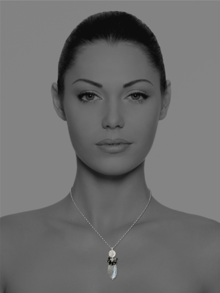 Hope Grey Quartz and Black Spinels Pendent