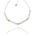 Mosaic persian coin necklace silver vermeil