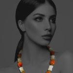 Stars agate carnelian vermeil necklace