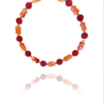 Stars coral agate pyrite necklace