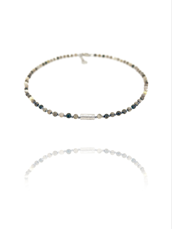 Stars Jasper Picasso Silver Necklace