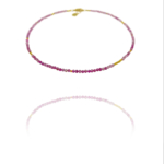 Stars necklace pink tourmaline vermeil silver