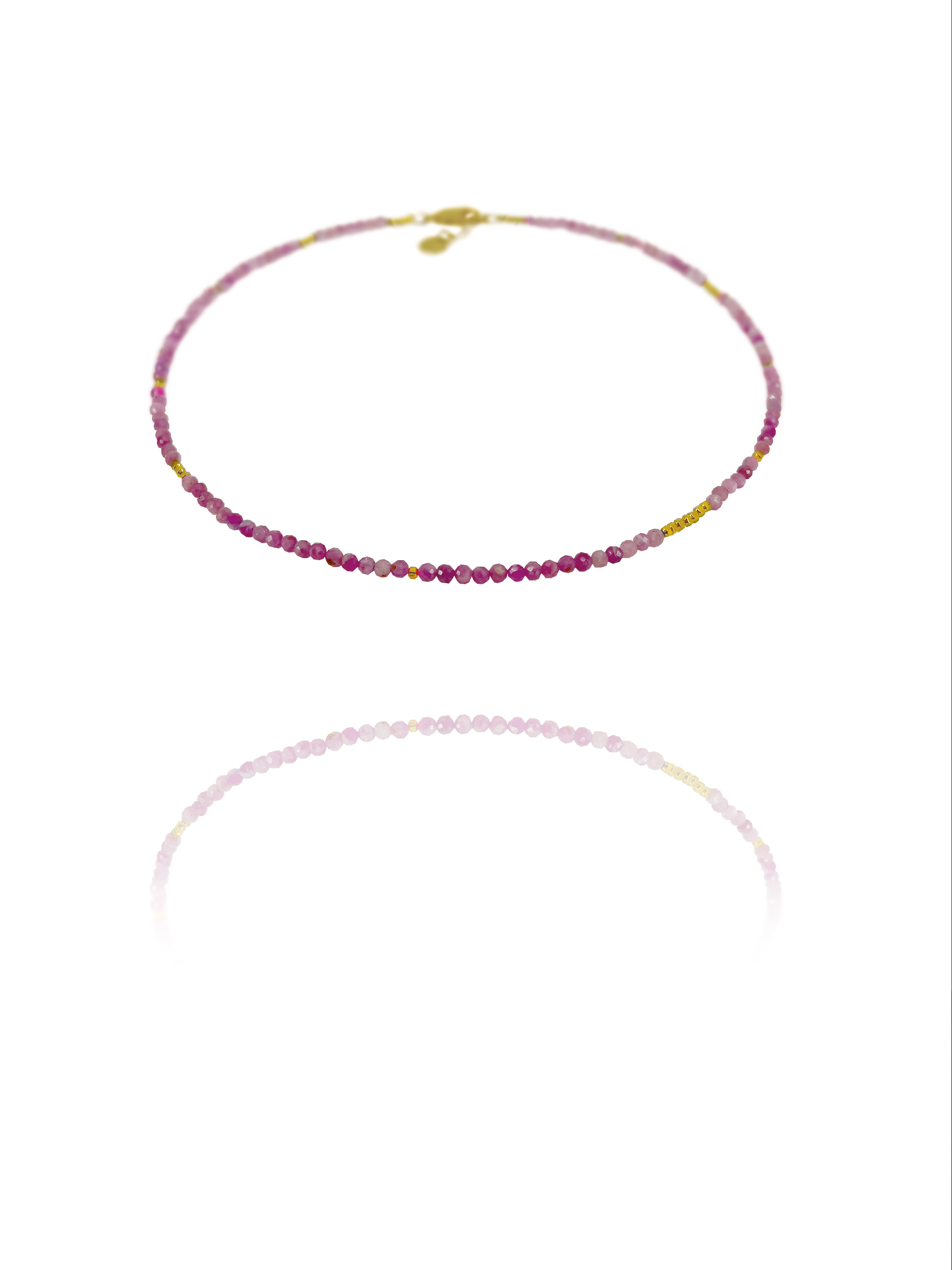 Stars necklace pink tourmaline vermeil silver