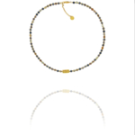 Stat necklace jasper picasso pyrite vermiel