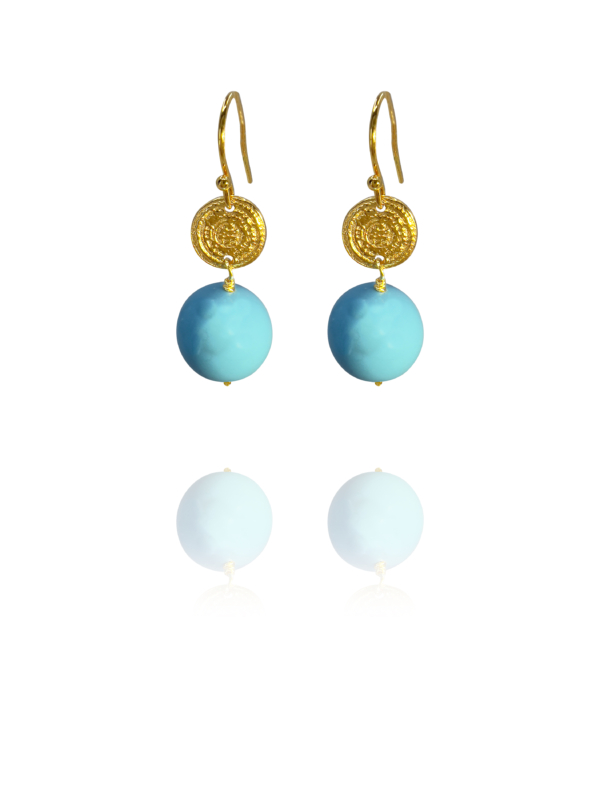 Coins Turquoise Vermeil Earrings