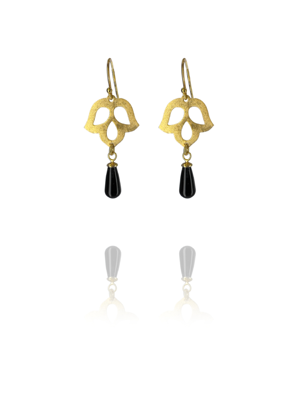 Alina Blossom Vermeil Onyx Drop Earrings Alina Blossom earrings vermeil onyx