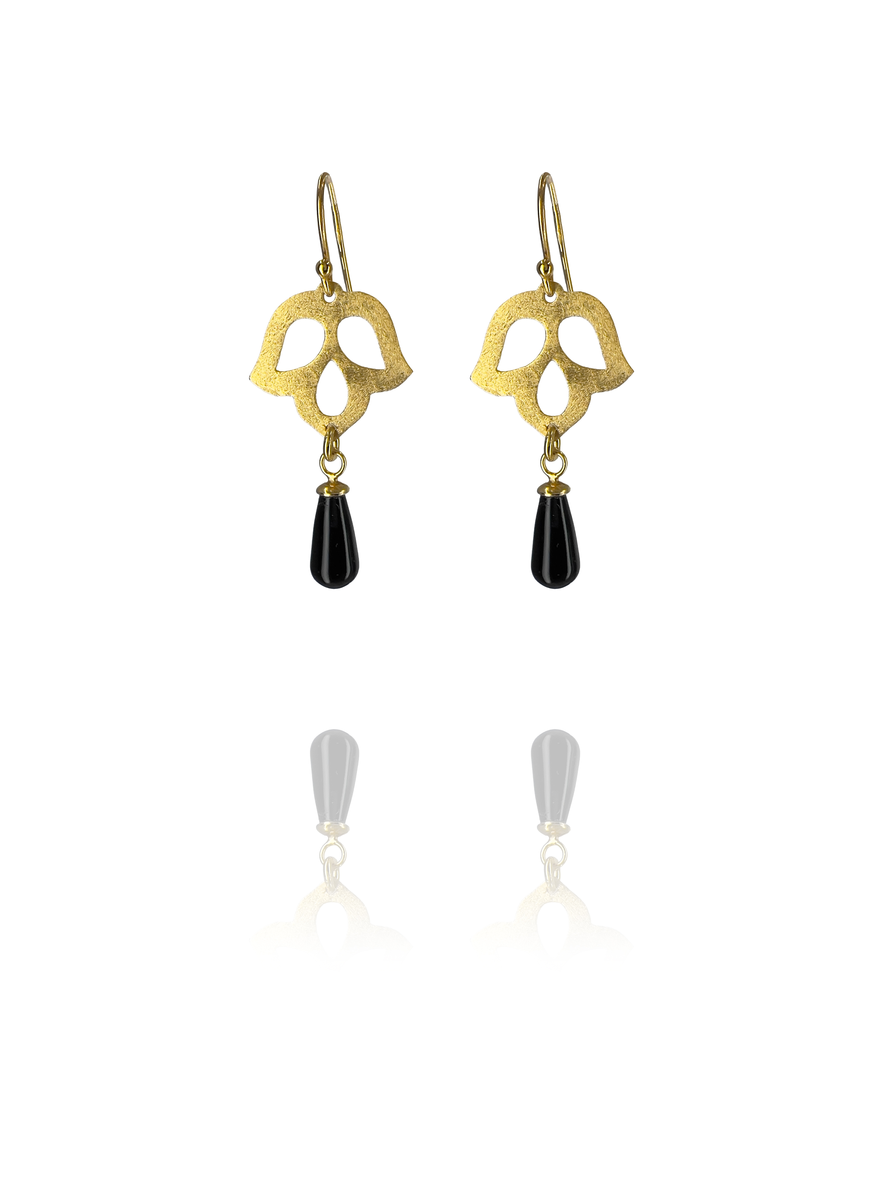 Alina Blossom earrings vermeil onyx