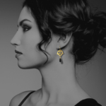 Alina Blossom earrings vermeil onyx