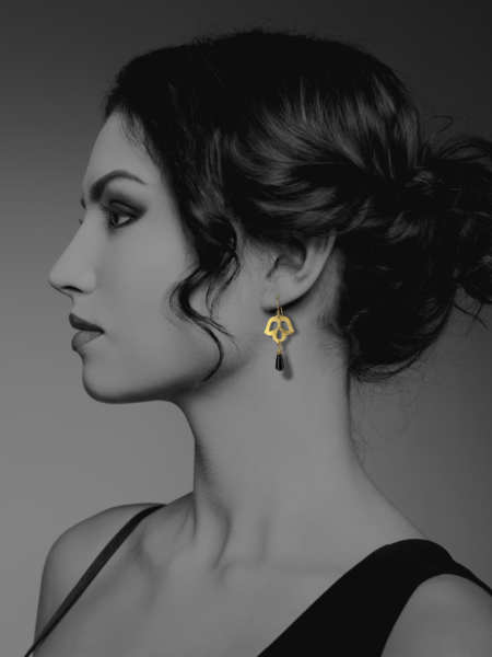 Alina Blossom Vermeil Onyx Drop Earrings