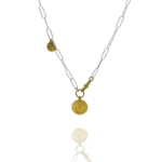 Coin chain necklace silver vermeil