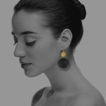 Coin lava earrings silver vermeil