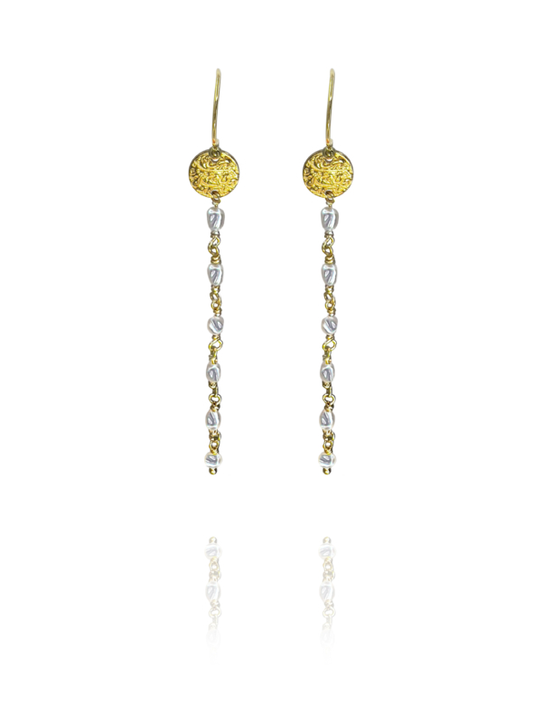 Old Persian Coin Pearl vermeil earrings