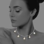 Coins pearl necklace silver