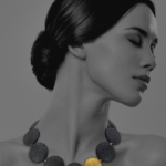 Dome lava necklace silver vermeil