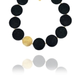 Dome lava necklace silver vermeil