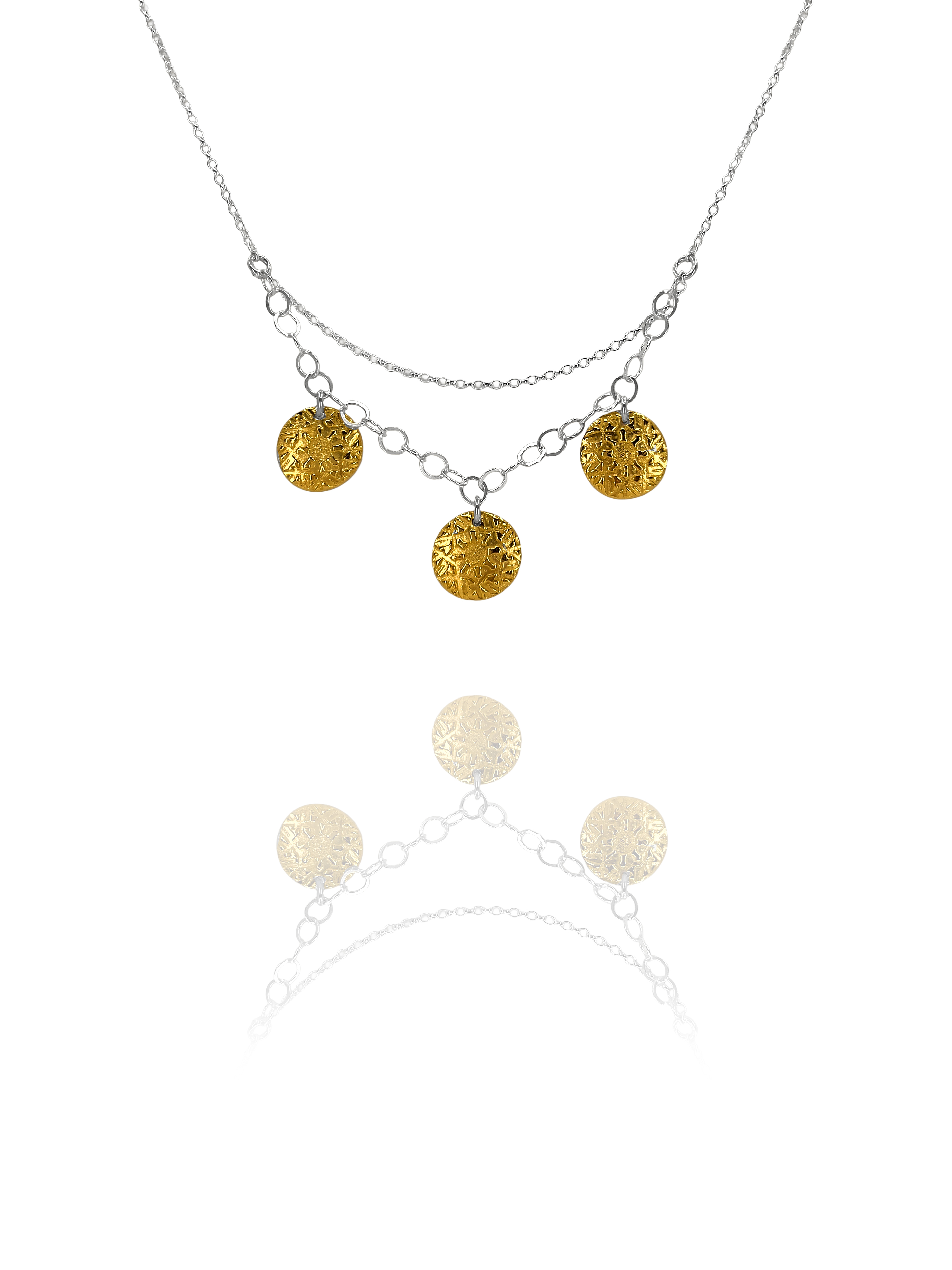 Domes chains necklace silver vermeil