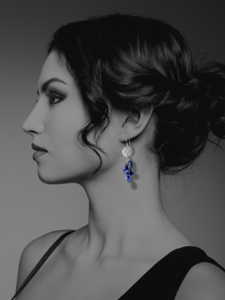 Kufic Coin with Lapis Earrings