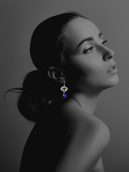 Nafisa Turkmen Lapis Silver Earrings