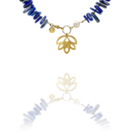 New Blossom necklace vermeil silver lapis