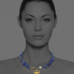 New Blossom necklace vermeil silver lapis