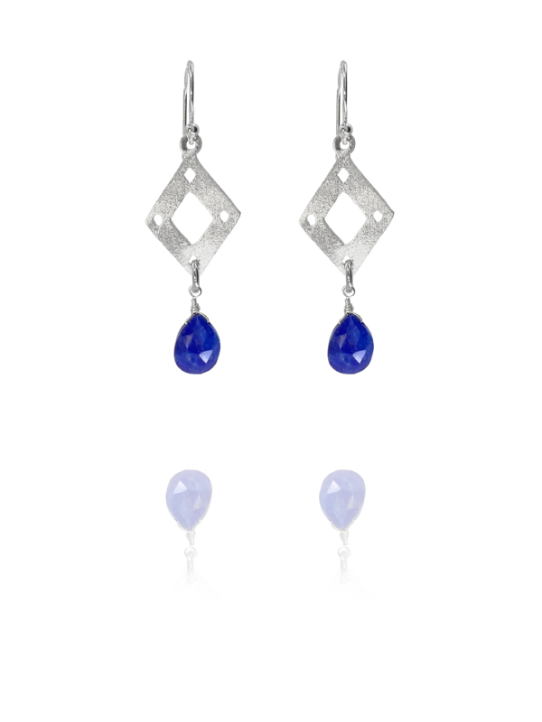 Nooria Hazara Lapis Silver Earrings