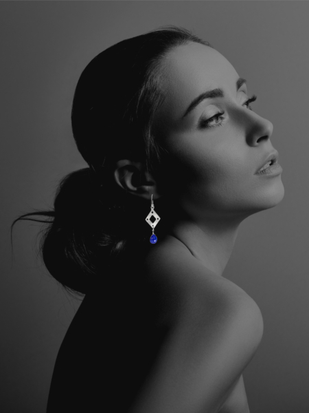 Nooria Hazara Lapis Silver Earrings