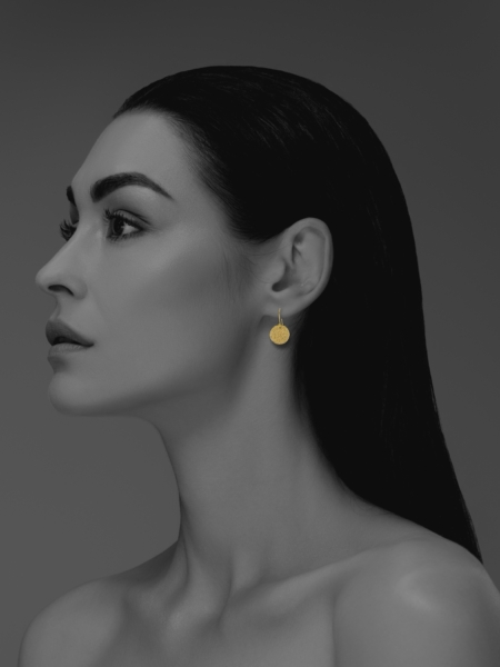 Coins textured vermeil earrings
