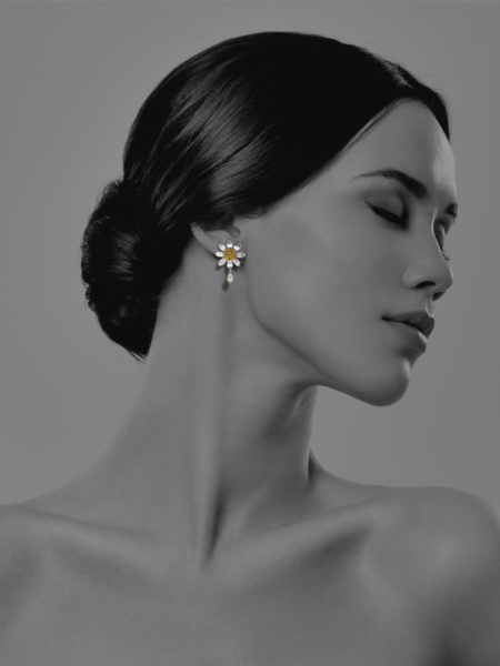 One Coin Persian Rosette Pearl earrings