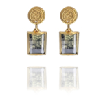 Coins amalia silver vermeil moss agate