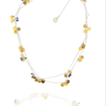 Coins chain necklace silver vermeil lapis