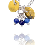 Coins chain necklace silver vermeil lapis