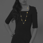 Coins chain necklace silver vermeil lapis