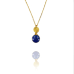 Coins lapis pendent necklace vermeil