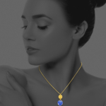 Coins lapis pendent necklace vermeil