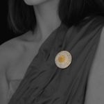 Dome brooch silver vermeil