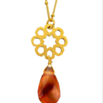 Mosaic Star small pendent necklace vermeil carnelian