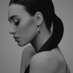 Persian rosette hoop earrings silver vermeil lapis pearl