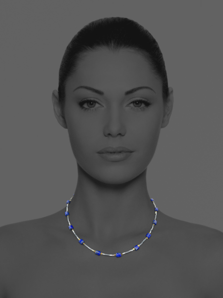 Star mix lapis, pyrite and hematite necklace